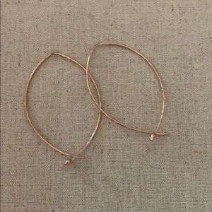 Hammered large hoops - rose gold